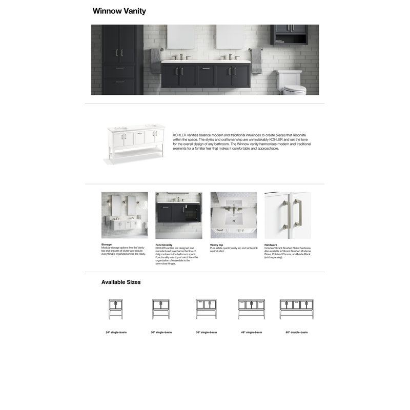 Kohler Winnow 48In Bathroom Vanity Set Wayfair